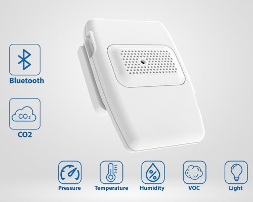 Compact indoor CO2 monitor for ventilation and air freshness tracking